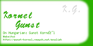 kornel gunst business card